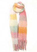 SCARF161- PK OF 6- LADIES OVERSIZED SCARF WITH LARGE CHECK