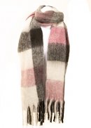 SCARF163- PK OF 6- LADIES OVERSIZED SCARF WITH LARGE CHECK