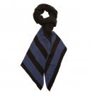 Wholesale ladies black and blue knitted scarf with lurex