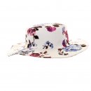 Ladies floral print bulk sun hat in purple