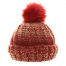 Bulk ladies chunky knitted bobble hat featuring fleece lining