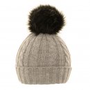 Wholesale ladies cable knit hat with removable pom pom