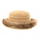 Bulk fleece hat with fur trim
