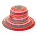 Wholesale womens cotton short brim hat with multi stripe design