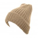 Wholesale ladies chunk knit baggy ski hat in cream