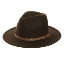 Wholesale black felt trilby featuring a studded belt band