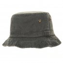 Wholesale denim bush hat featuring eyelets in olive colours
