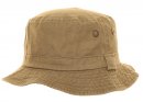Wholesale denim bush hat featuring eyelets in sand colours
