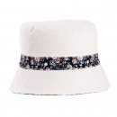 Ladies wholesale bush hat with reversible design and multicoloured band