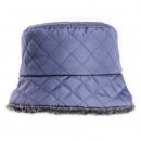 Wholesale quilted bush hat in navy with faux fur lining