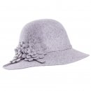 Wholesale wool felt short brim hat in grey