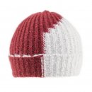 Wholesale ladies 2 tone ski hat in red and white