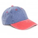 Wholesale adults unisex washed baseball cap with red peak and developed from cotton