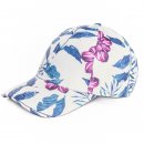 Wholesale ladies polyester floral pattern baseball cap in red and blue
