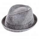Wholesale mens washed cotton trilby hat in black