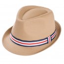 Wholesale mens trilby hat in beige developed from cotton