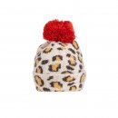 A1632- LADIES LEOPARD PRINT BOBBLE HAT