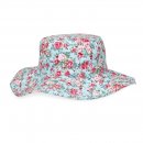 A1662- Ladies Wide Brim Flower Print Sun Hat