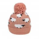 A1680- LADIES SHEEP PRINT BOBBLE HAT