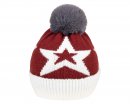 wholesale ladies bobble hat in maroon