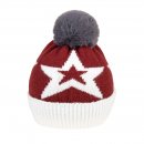 A1682- LADIES STAR PRINT KNITTED BOBBLE HAT