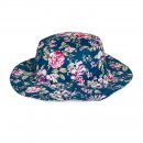 A1735- LADIES FLOWER PRINT TURN UP BRIM SUN HAT