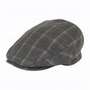 A1874-MENS CHECKED FLAT CAP WITH HAWKINS METAL LOGO