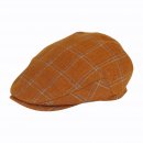 A1875-MENS CHECKED FLAT CAP WITH HAWKINS METAL LOGO