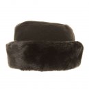 Wholesale womens black fleece hat with faux fur trim