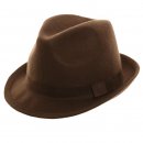 Wholesale adults unisex wool felt trilby in dark brown