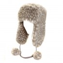 Wholesale ladies grey mottled faux fur trapper hat