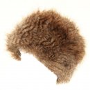 Wholesale brown long fur pillbox hat