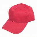 ADULTS' RED 6 PANEL B.BALL CAP