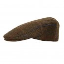 Wholesale brown mens tweed structured flat cap