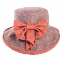 Rust coloured ladies tweed herringbone wide brim hat for purchase from hat supplier SSP Hats