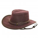 AK90M - PURPLE LEATHER AUSTRALIAN STYLE HAT / MEDIUM 58CM