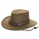 AK92M - GREY LEATHER AUSTRALIAN STYLE HAT / MEDUIM 58CM