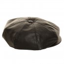 AK95L - BLACK LEATHER 8-PANEL HAT / LARGE 59CM