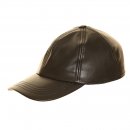 AK96- BLACK LEATHER BASBEBALL CAP