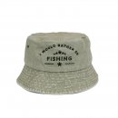 ANW5 - WASHED BUSH HAT WITH 'RATHER BE FISHING'