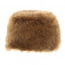 Wholesale ladies luxury faux fur pillbox hat with elastication in brown
