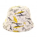 Wholesale white boys shark print bush hat