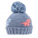 Wholesale boys dinosaur bobble hat in light blue