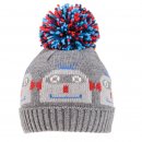 Wholesale boys knitted bobble hat with robot design