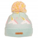 C667 - GIRLS KNITTED BOBBLE HAT WITH UNICORN PATTERN
