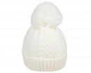 WHOLESALE KIDS BOBBLE HAT IN CREAM