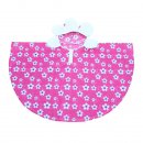 Wholesale pink flower poncho from the front