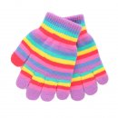 Wholesale girls stripey magic gloves