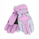 Wholesale girls waterproof ski gloves in pink