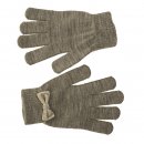 Wholesale gloves with stretchy bow for ladies in dark grey